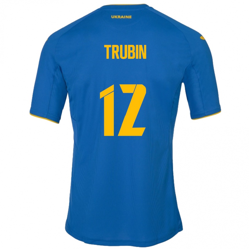 Kids Football Ukraine Anatoliy Trubin #12 Blue Away Jersey 24-26 T-Shirt