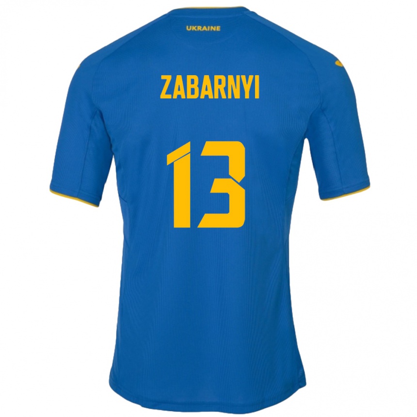 Kids Football Ukraine Ilya Zabarnyi #13 Blue Away Jersey 24-26 T-Shirt