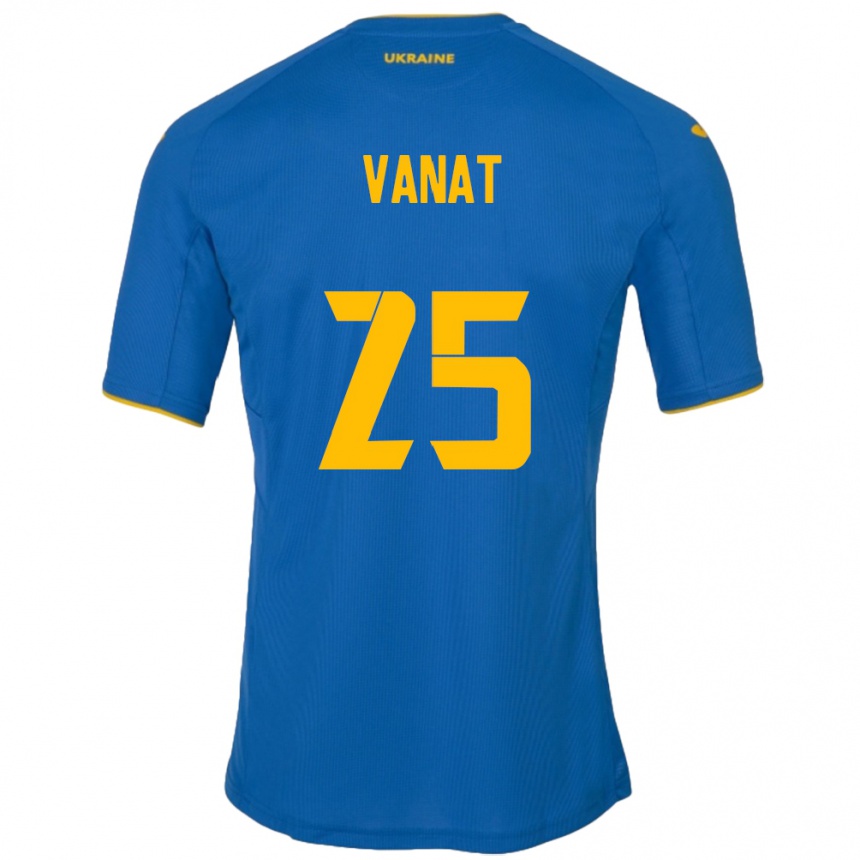 Kids Football Ukraine Vladyslav Vanat #25 Blue Away Jersey 24-26 T-Shirt