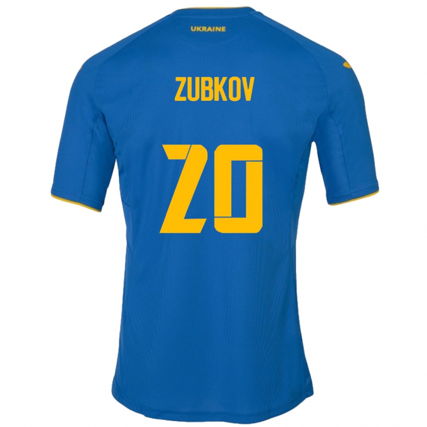 Kids Football Ukraine Oleksandr Zubkov #20 Blue Away Jersey 24-26 T-Shirt