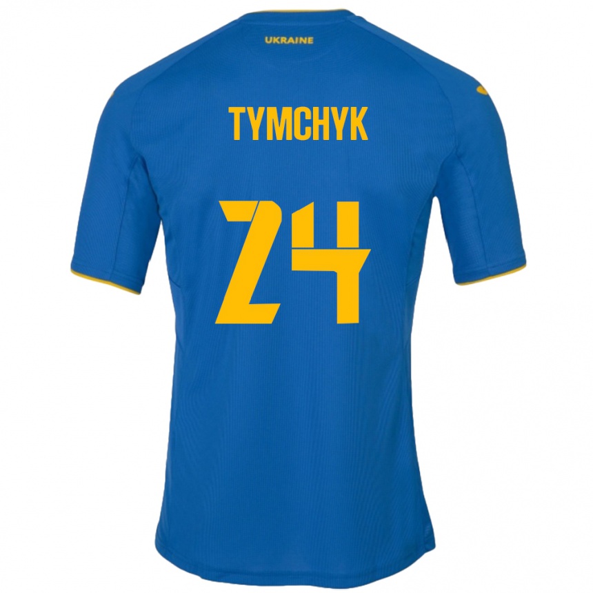 Kids Football Ukraine Oleksandr Tymchyk #24 Blue Away Jersey 24-26 T-Shirt