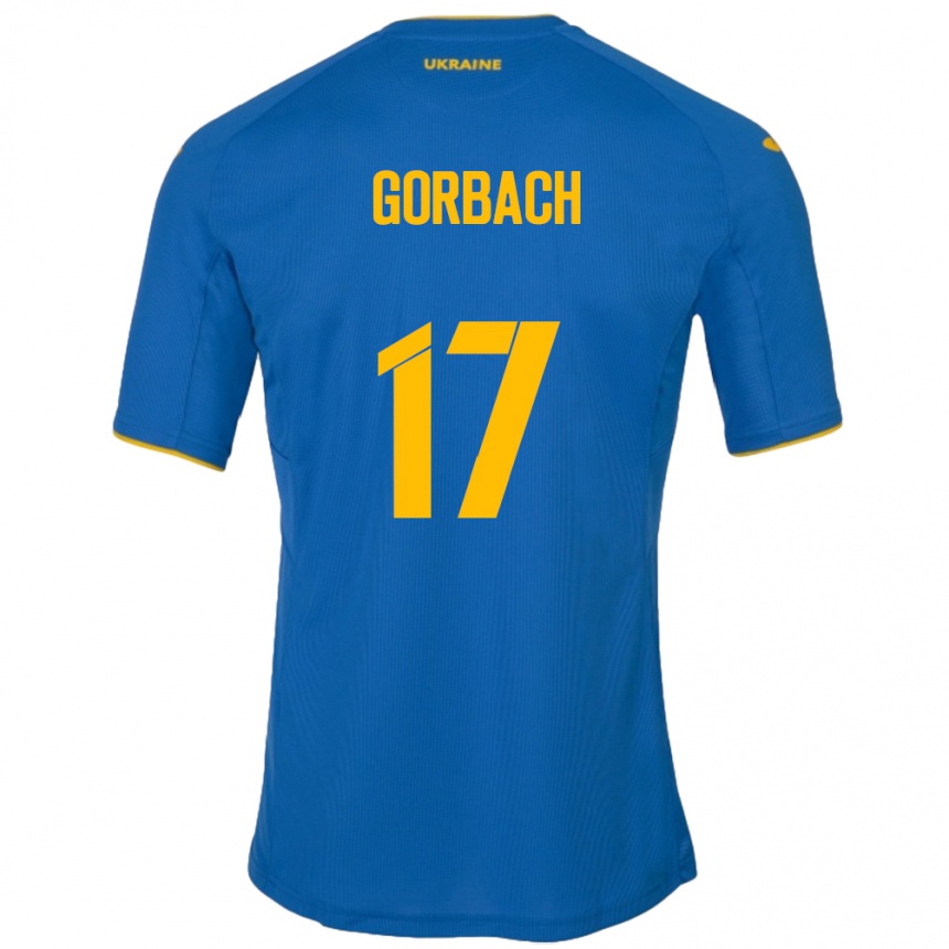 Kids Football Ukraine Igor Gorbach #17 Blue Away Jersey 24-26 T-Shirt