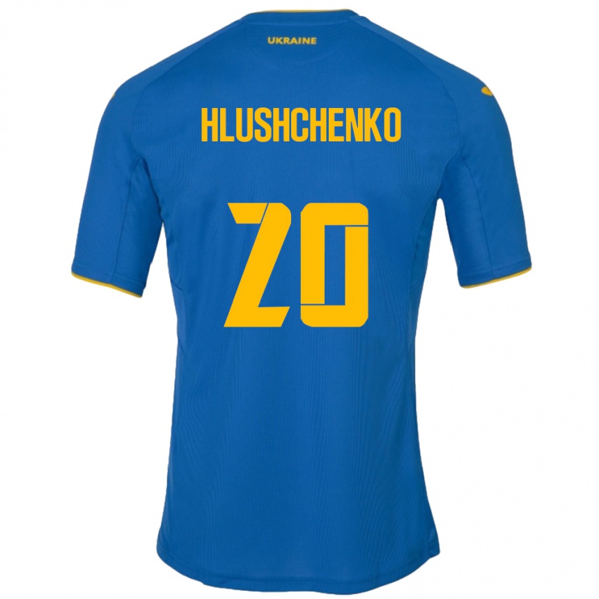 Kids Football Ukraine Inna Hlushchenko #20 Blue Away Jersey 24-26 T-Shirt