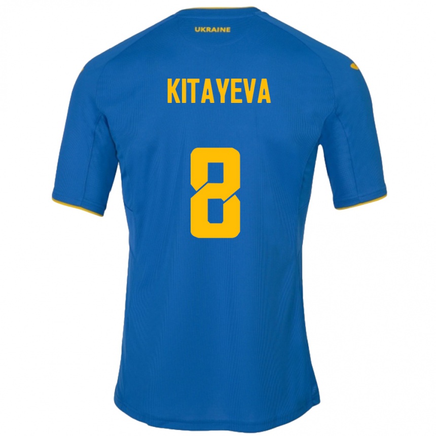 Kids Football Ukraine Tetyana Kitayeva #8 Blue Away Jersey 24-26 T-Shirt