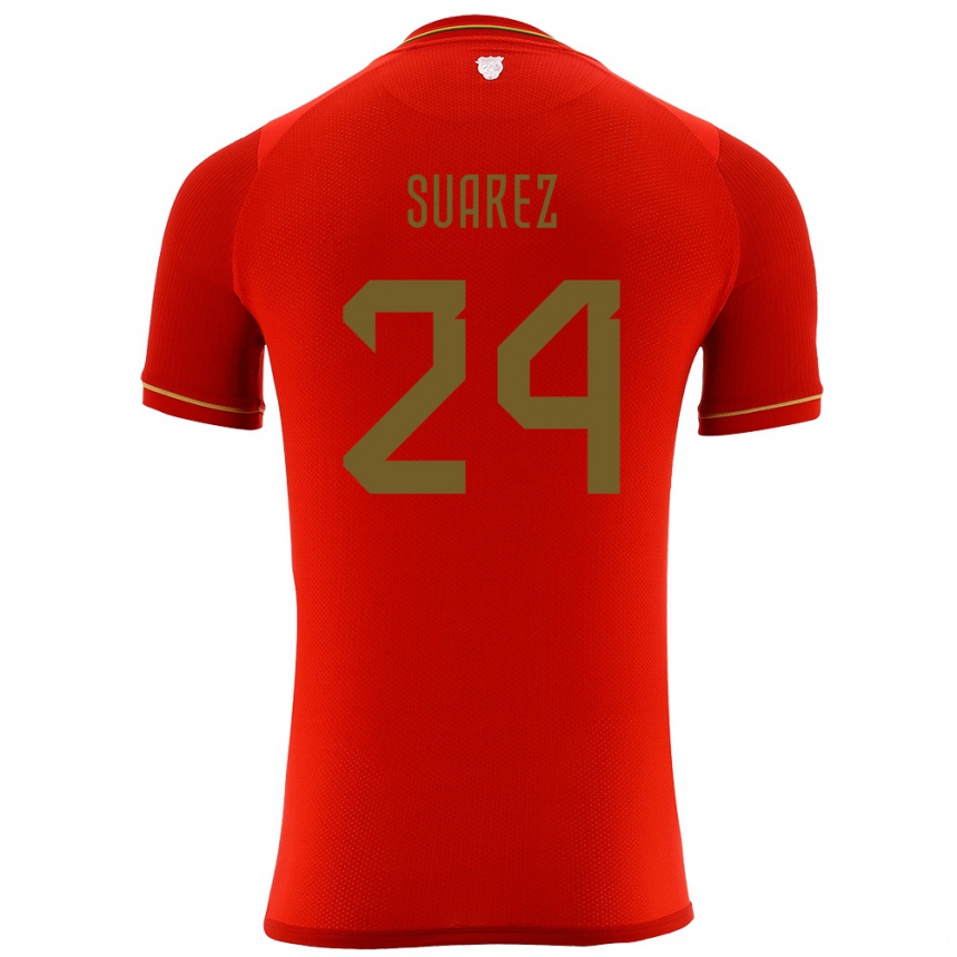 Kids Football Bolivia Marcelo Suárez #24 Red Away Jersey 24-26 T-Shirt