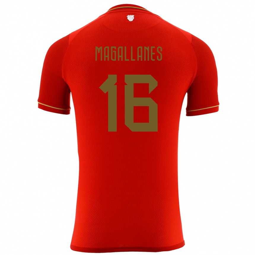 Kids Football Bolivia Juan Magallanes #16 Red Away Jersey 24-26 T-Shirt