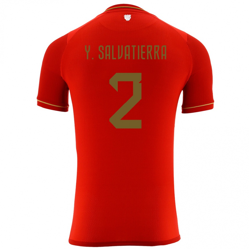 Kids Football Bolivia Yuditaz Jimena Salvatierra #2 Red Away Jersey 24-26 T-Shirt