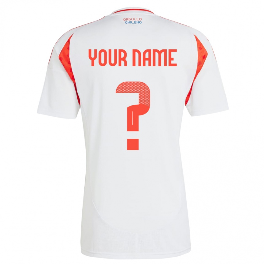 Kids Football Chile Your Name #0 White Away Jersey 24-26 T-Shirt