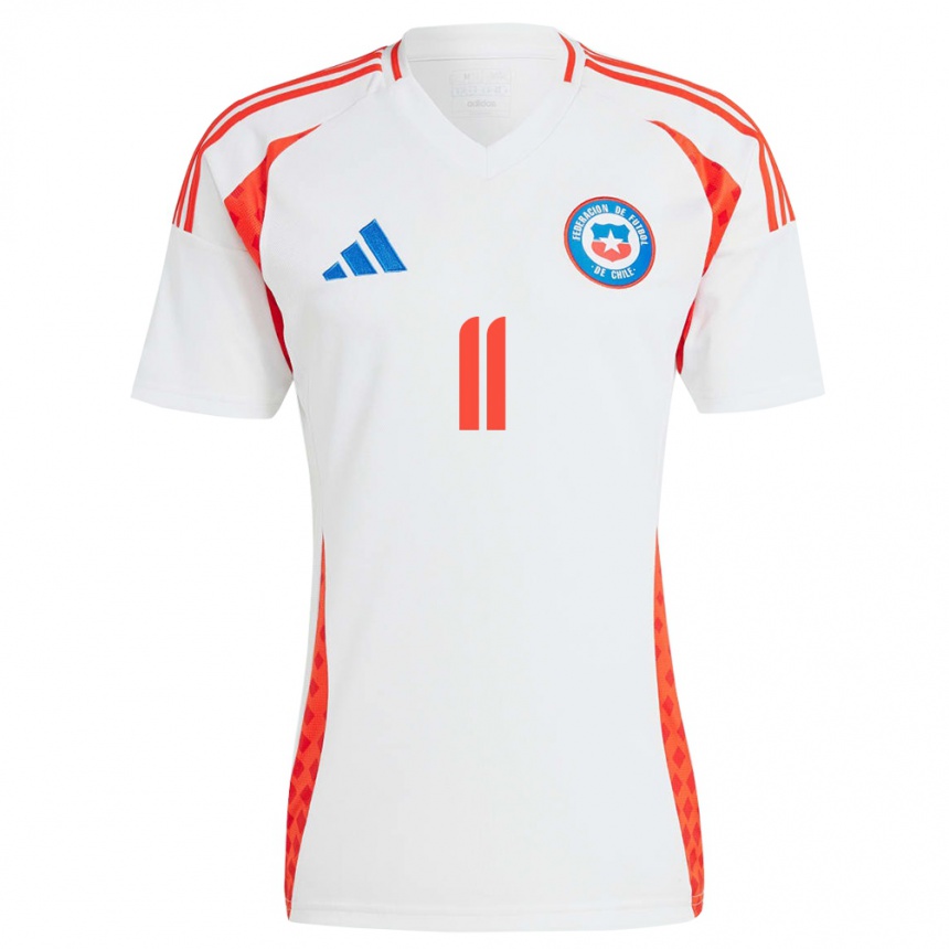 Kids Football Chile Yessenia López #11 White Away Jersey 24-26 T-Shirt