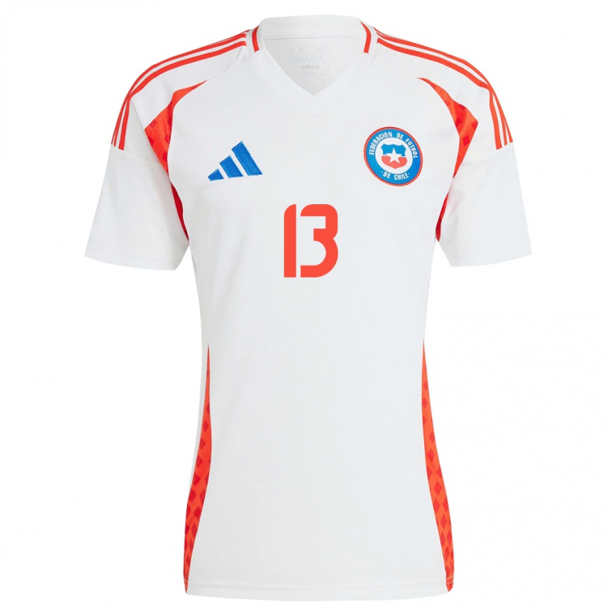 Kids Football Chile Cristián Morales #13 White Away Jersey 24-26 T-Shirt