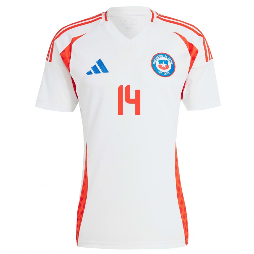 Kids Football Chile Felipe Valdivia #14 White Away Jersey 24-26 T-Shirt