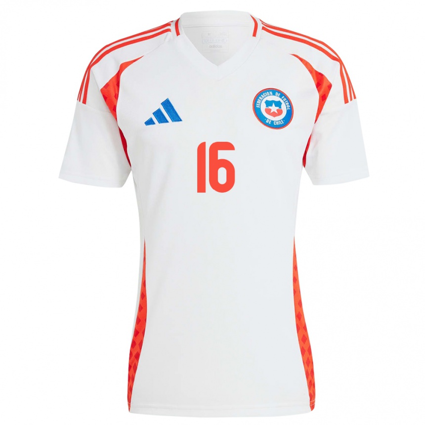 Kids Football Chile Isidora Olave #16 White Away Jersey 24-26 T-Shirt