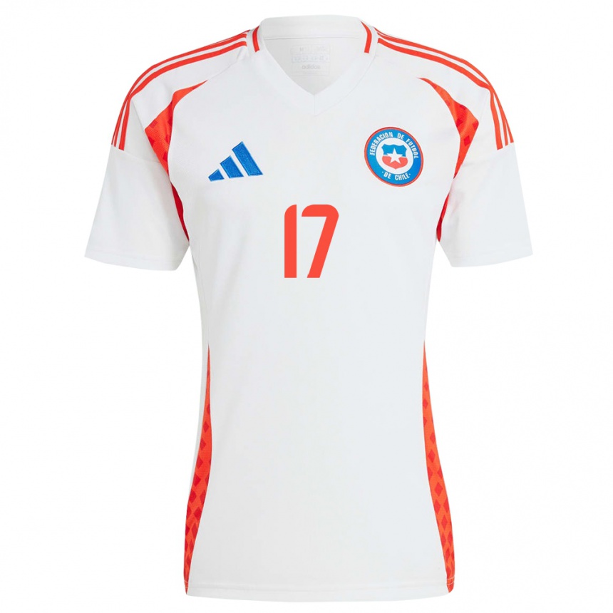 Kids Football Chile Fernanda Pinilla #17 White Away Jersey 24-26 T-Shirt