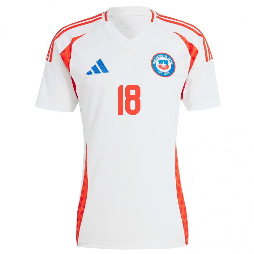 Kids Football Chile Bryan González #18 White Away Jersey 24-26 T-Shirt