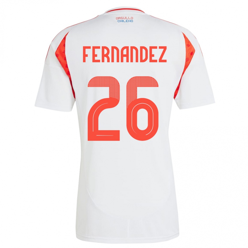 Kids Football Chile Nicolás Fernández #26 White Away Jersey 24-26 T-Shirt