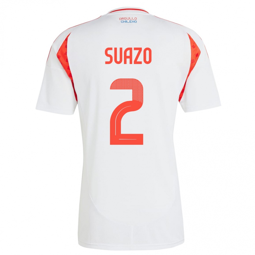 Kids Football Chile Gabriel Suazo #2 White Away Jersey 24-26 T-Shirt