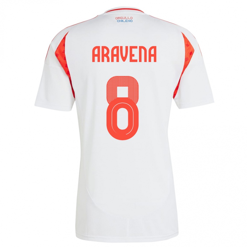 Kids Football Chile Alexander Aravena #8 White Away Jersey 24-26 T-Shirt