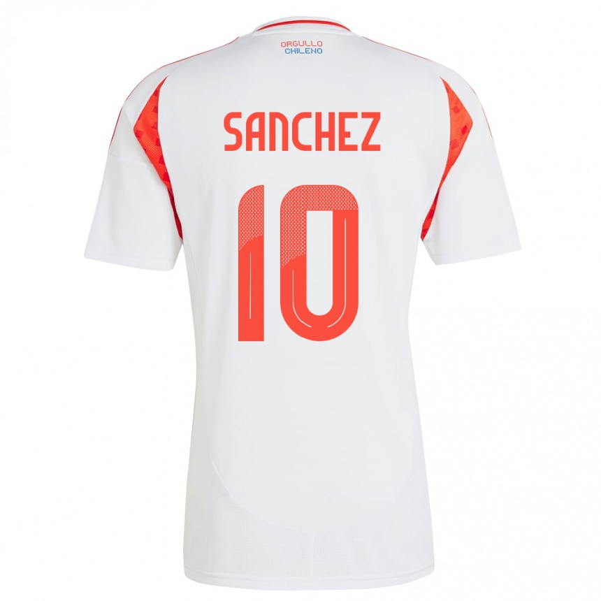 Kids Football Chile Alexis Sánchez #10 White Away Jersey 24-26 T-Shirt