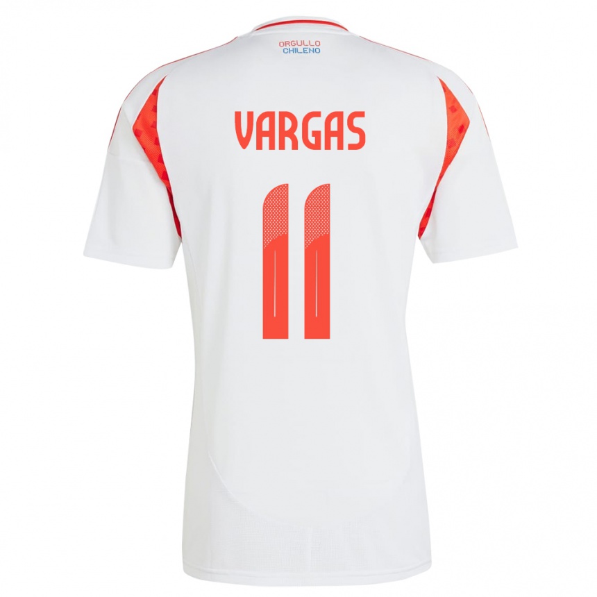 Kids Football Chile Eduardo Vargas #11 White Away Jersey 24-26 T-Shirt