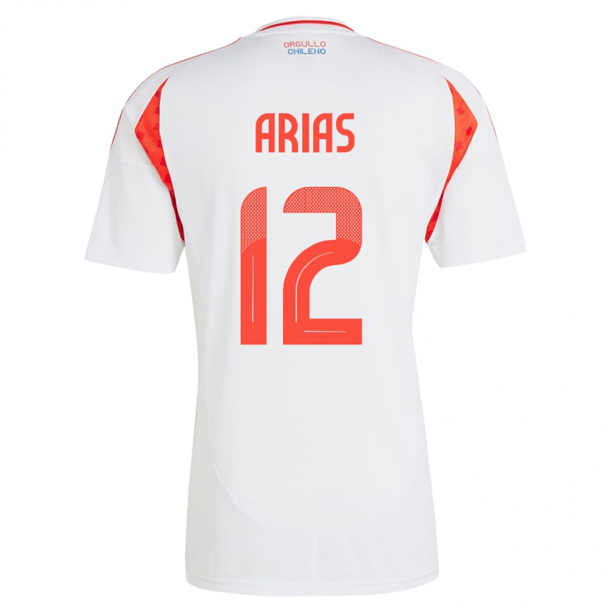 Kids Football Chile Gabriel Arias #12 White Away Jersey 24-26 T-Shirt