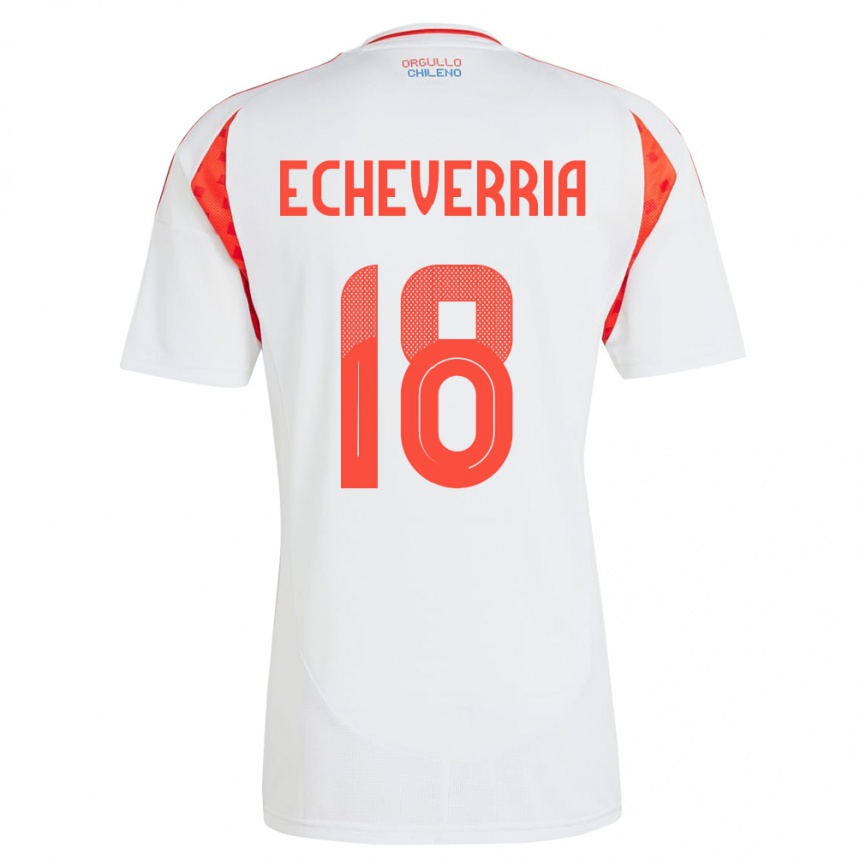 Kids Football Chile Rodrigo Echeverría #18 White Away Jersey 24-26 T-Shirt