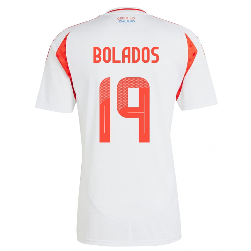 Kids Football Chile Marcos Bolados #19 White Away Jersey 24-26 T-Shirt