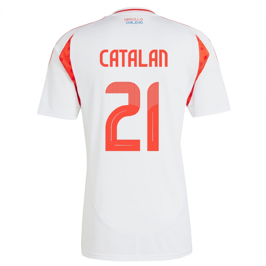 Kids Football Chile Matías Catalán #21 White Away Jersey 24-26 T-Shirt