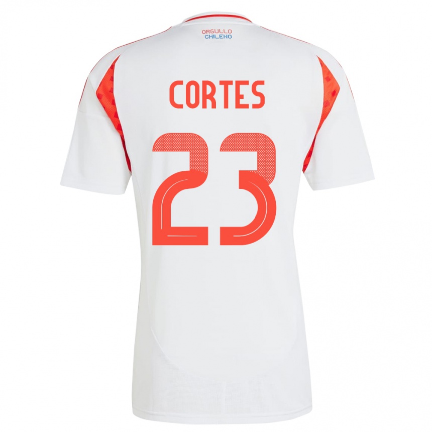 Kids Football Chile Brayan Cortés #23 White Away Jersey 24-26 T-Shirt