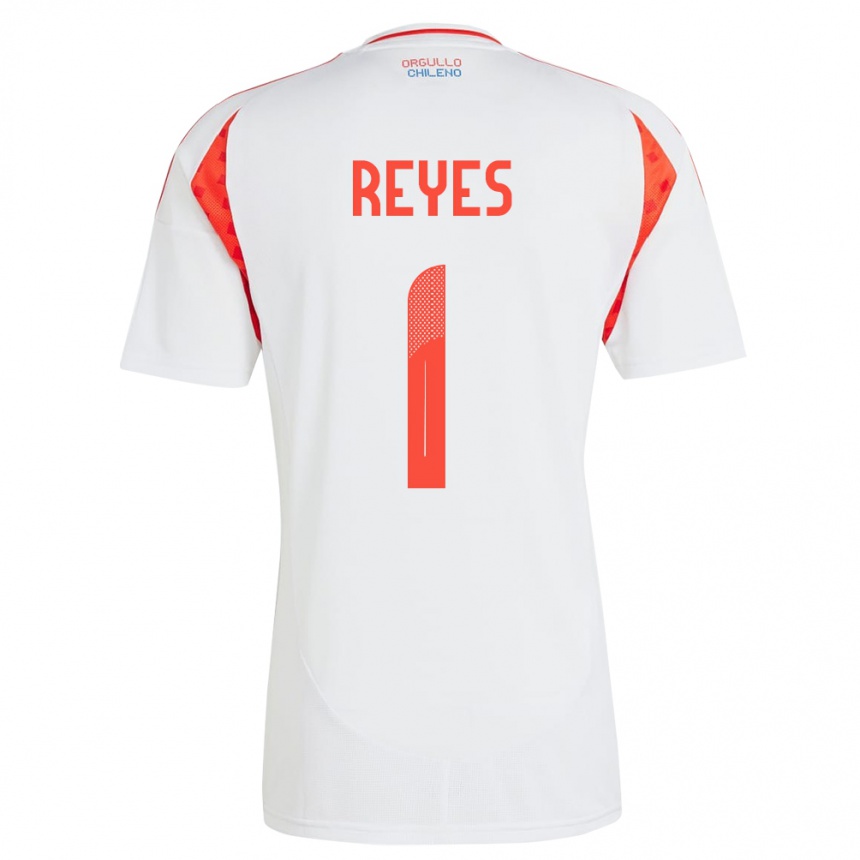 Kids Football Chile Vicente Reyes #1 White Away Jersey 24-26 T-Shirt