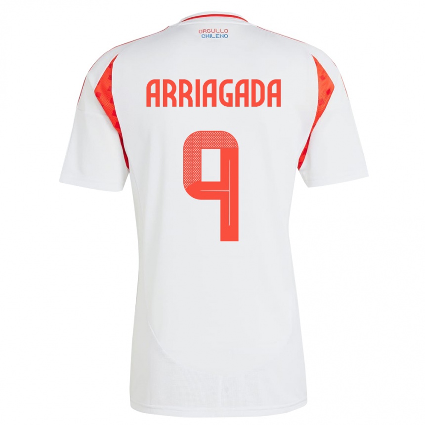 Kids Football Chile Luciano Arriagada #9 White Away Jersey 24-26 T-Shirt