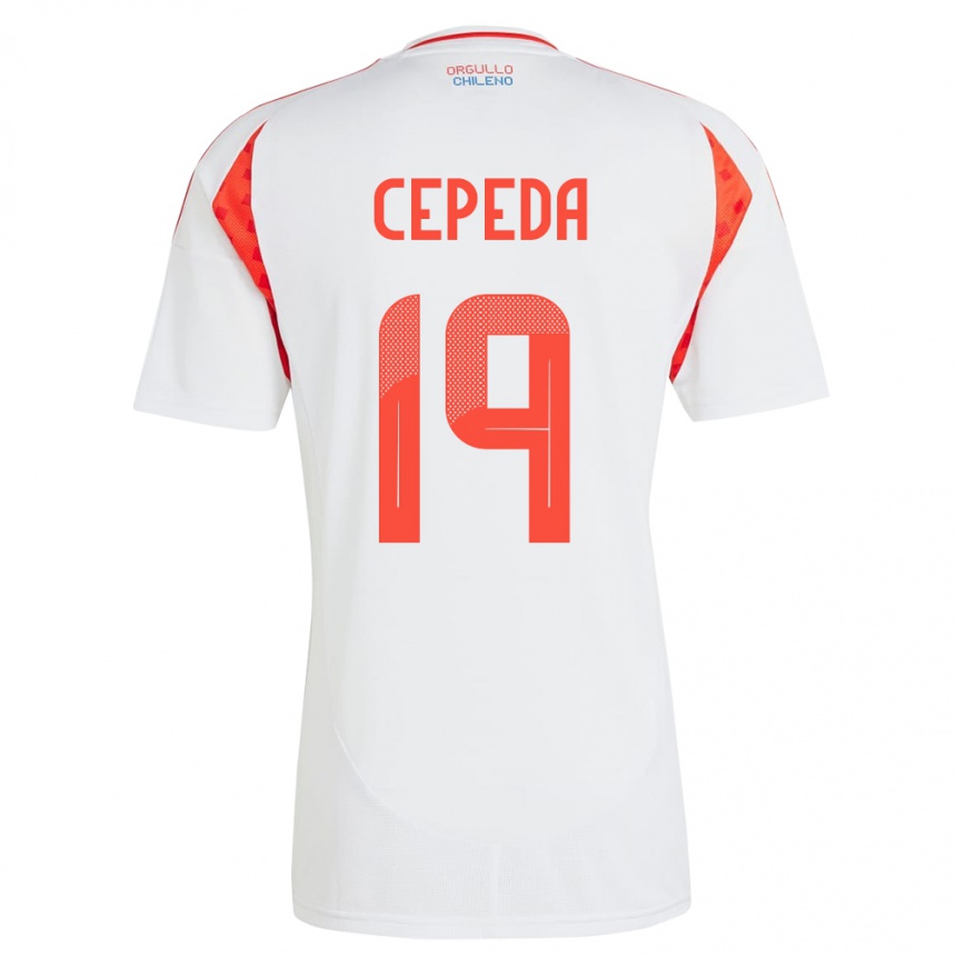 Kids Football Chile Lucas Cepeda #19 White Away Jersey 24-26 T-Shirt