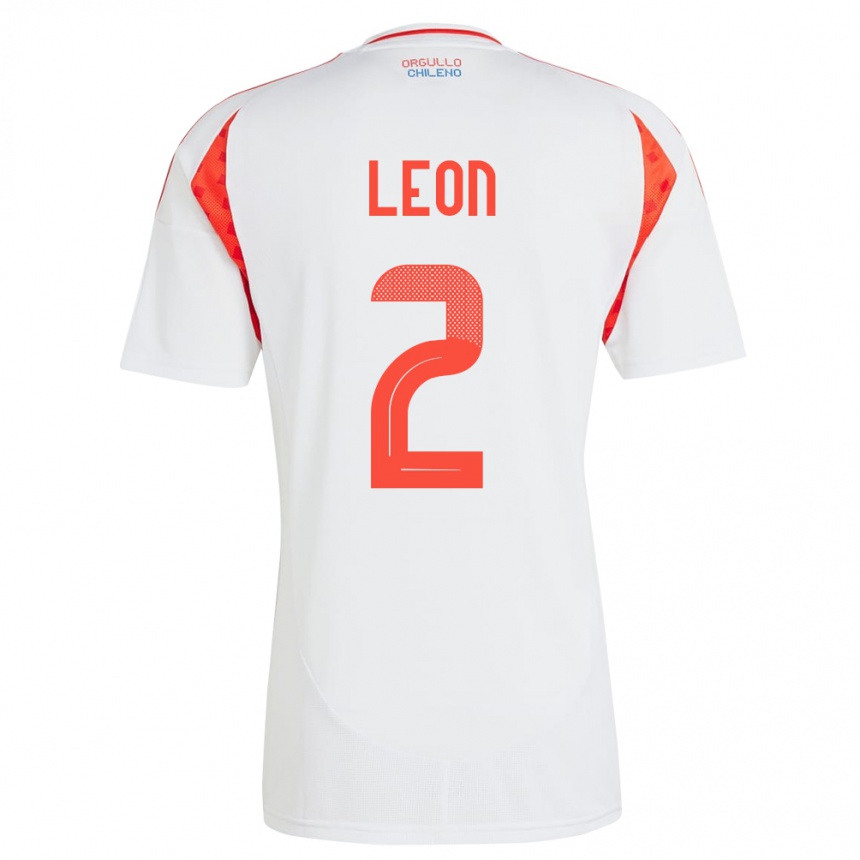 Kids Football Chile Maicol León #2 White Away Jersey 24-26 T-Shirt