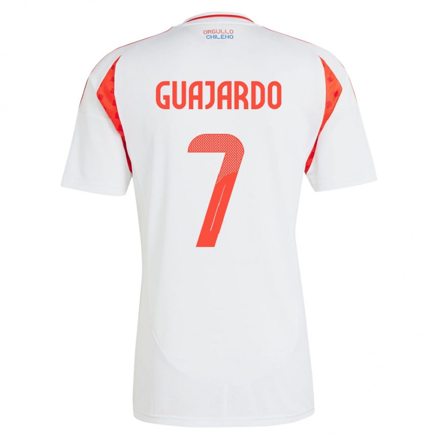 Kids Football Chile Paolo Guajardo #7 White Away Jersey 24-26 T-Shirt