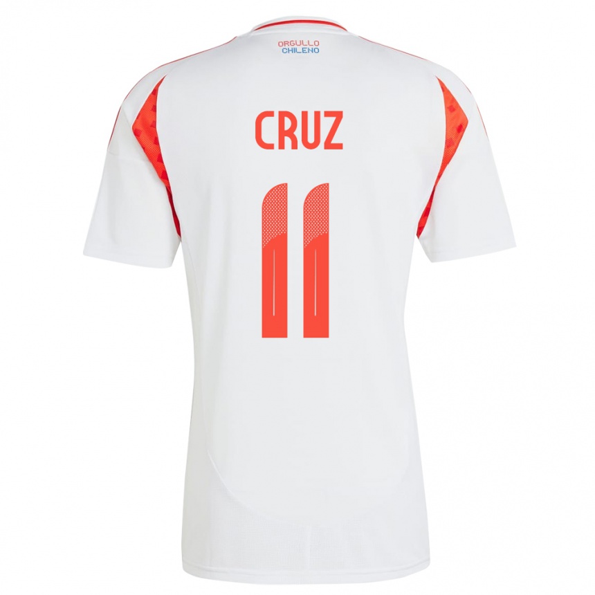 Kids Football Chile Joan Cruz #11 White Away Jersey 24-26 T-Shirt