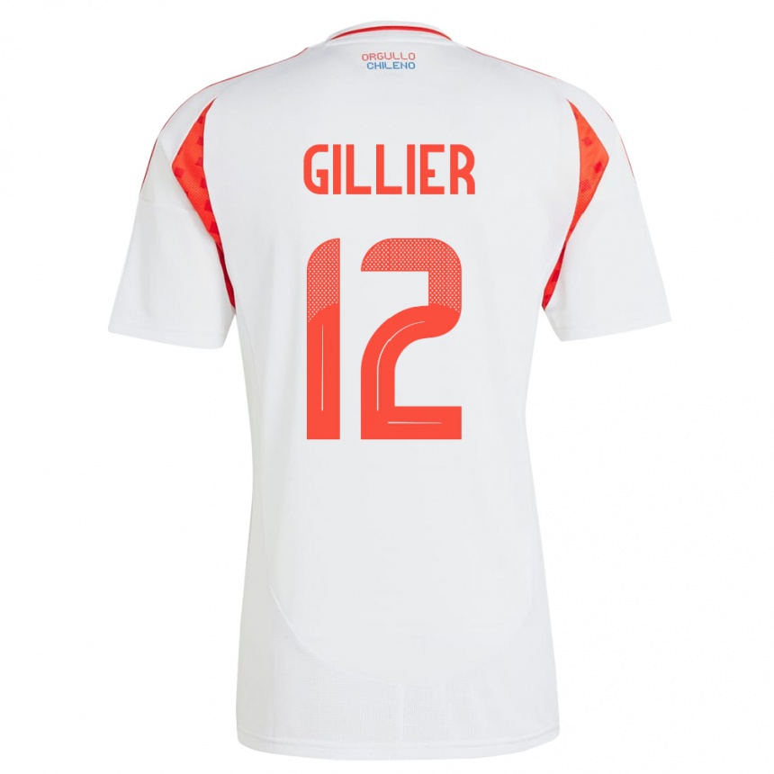 Kids Football Chile Thomas Gillier #12 White Away Jersey 24-26 T-Shirt