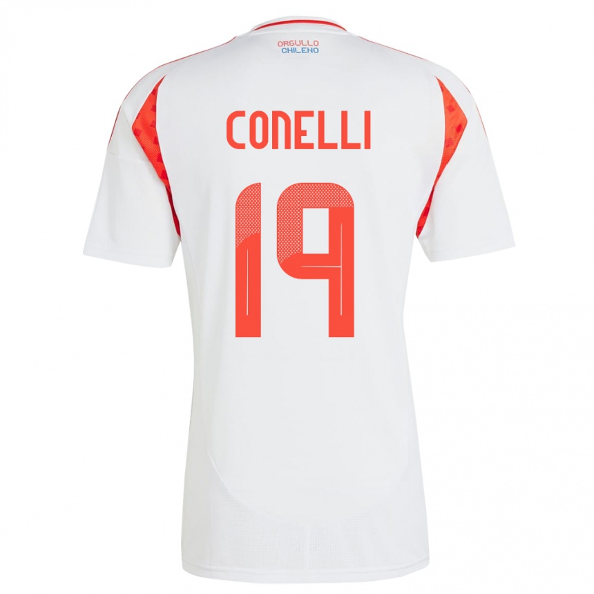 Kids Football Chile Vicente Conelli #19 White Away Jersey 24-26 T-Shirt