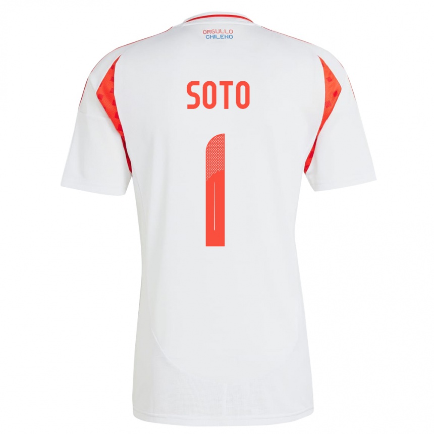 Kids Football Chile Fernando Soto #1 White Away Jersey 24-26 T-Shirt