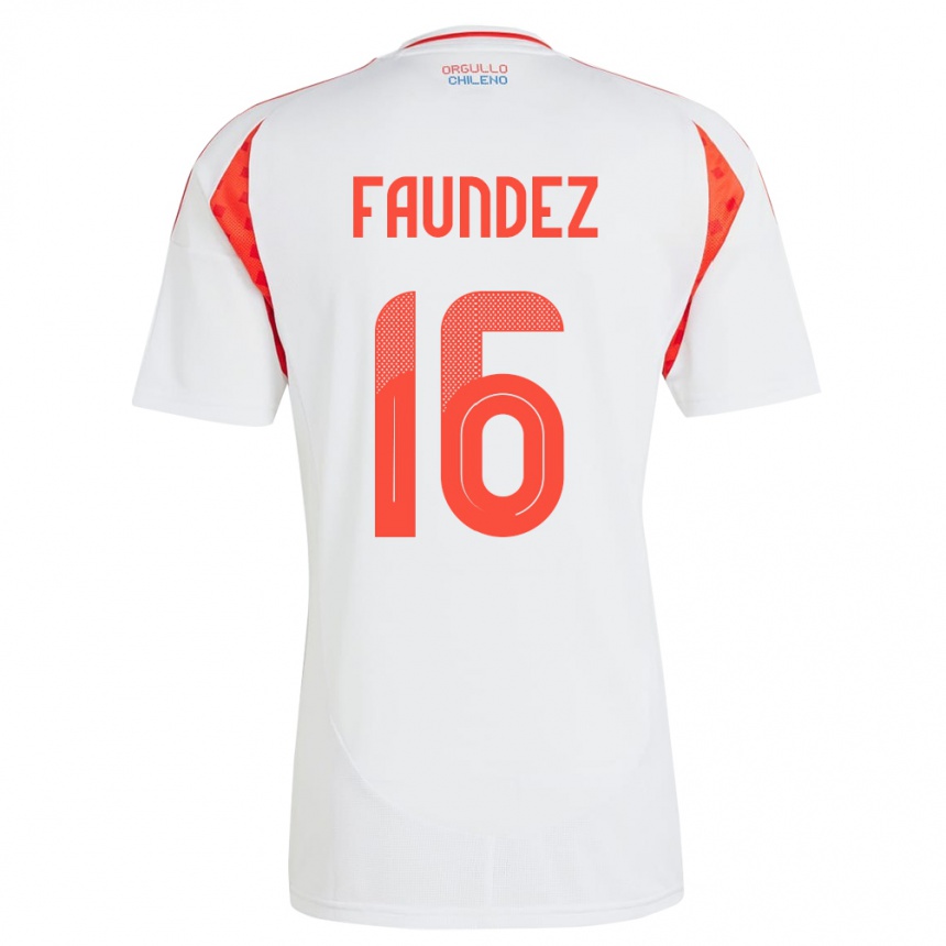 Kids Football Chile Felipe Faúndez #16 White Away Jersey 24-26 T-Shirt