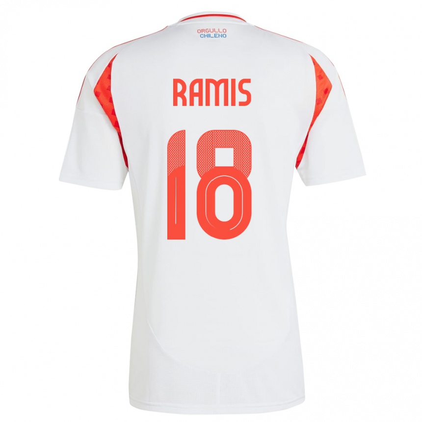 Kids Football Chile Oliver Ramis #18 White Away Jersey 24-26 T-Shirt