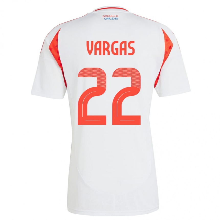 Kids Football Chile Diego Vargas #22 White Away Jersey 24-26 T-Shirt