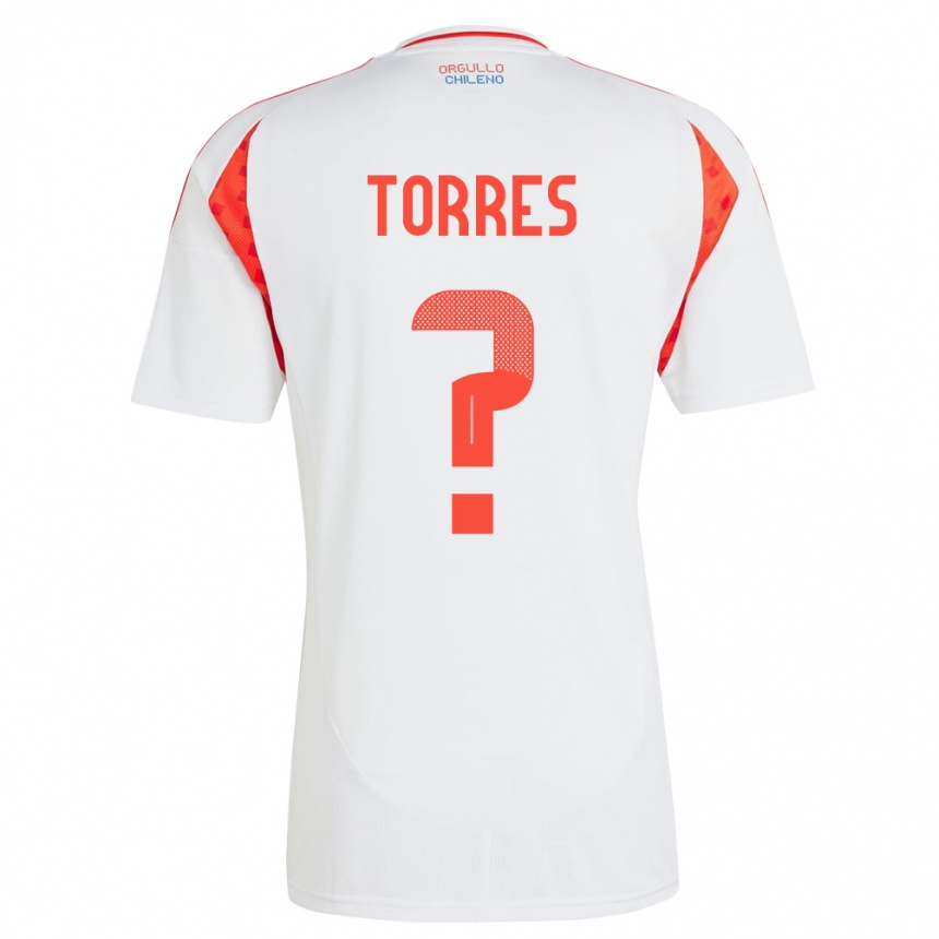 Kids Football Chile Bruno Torres #0 White Away Jersey 24-26 T-Shirt