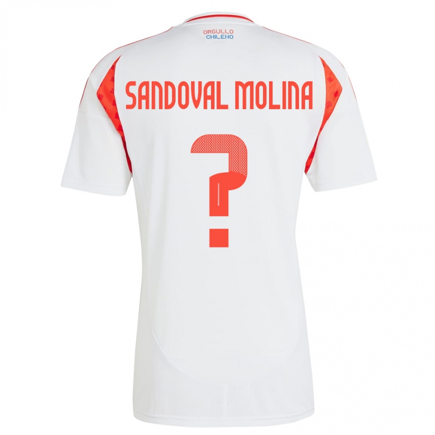 Kids Football Chile Mario Sandoval Molina #0 White Away Jersey 24-26 T-Shirt