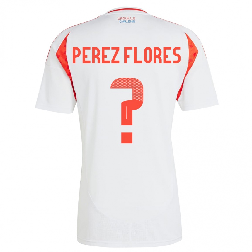 Kids Football Chile Benjamín Pérez Flores #0 White Away Jersey 24-26 T-Shirt