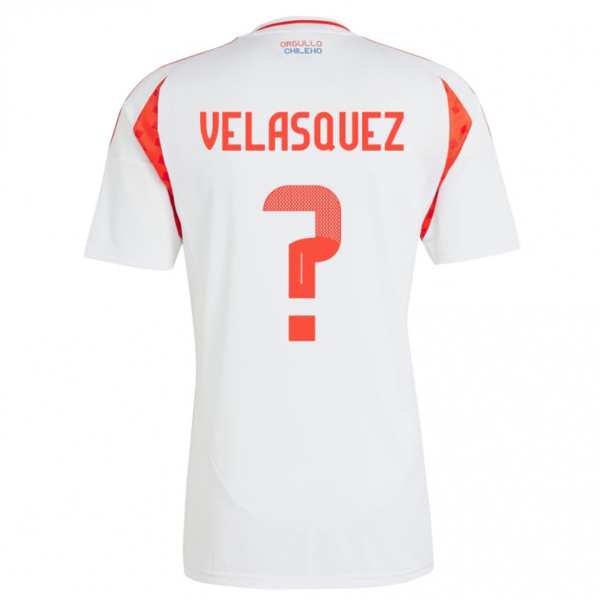 Kids Football Chile Milovan Velásquez #0 White Away Jersey 24-26 T-Shirt