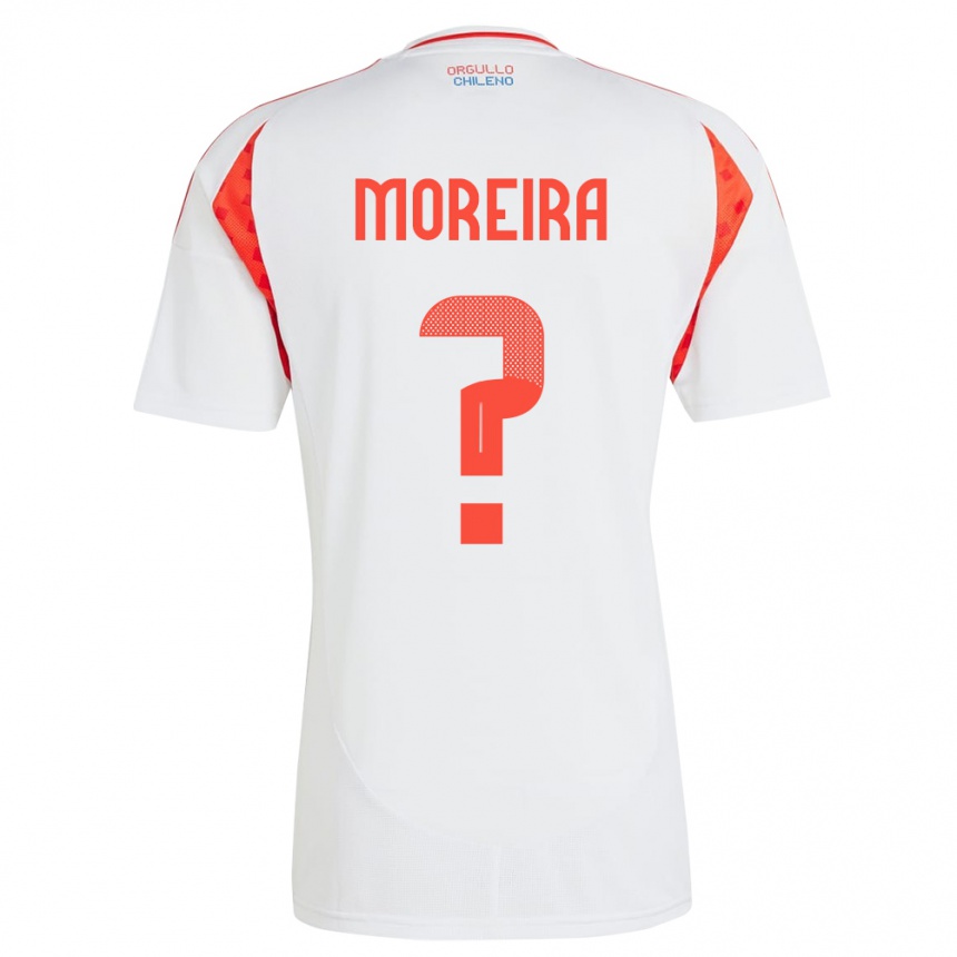 Kids Football Chile Vicente Moreira #0 White Away Jersey 24-26 T-Shirt