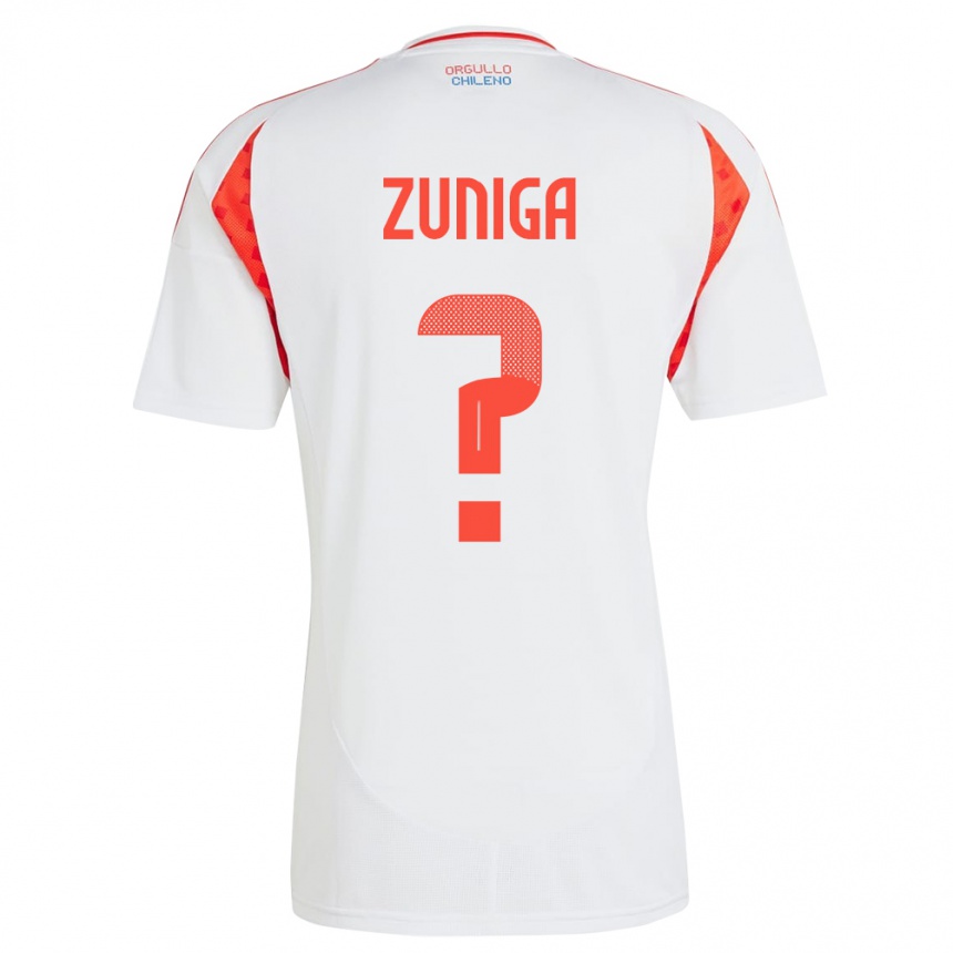 Kids Football Chile Máximo Zúñiga #0 White Away Jersey 24-26 T-Shirt