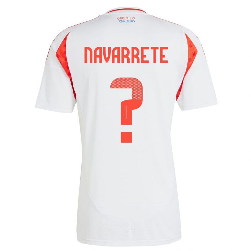 Kids Football Chile Sebastián Navarrete #0 White Away Jersey 24-26 T-Shirt