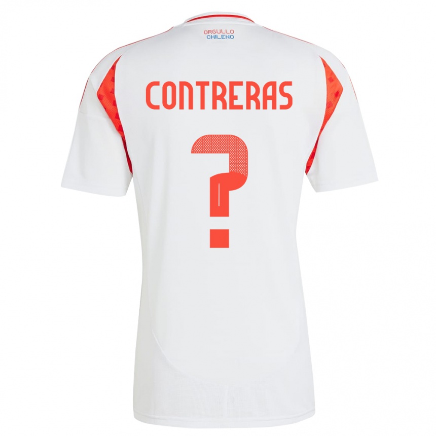 Kids Football Chile Mathías Contreras #0 White Away Jersey 24-26 T-Shirt