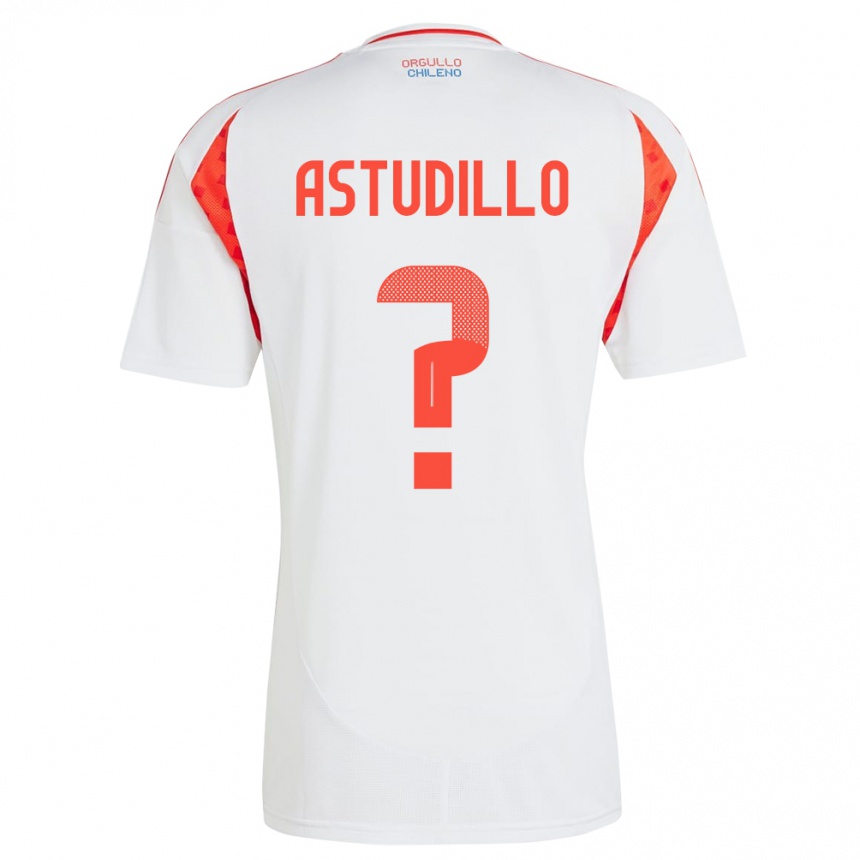 Kids Football Chile Jerall Astudillo #0 White Away Jersey 24-26 T-Shirt