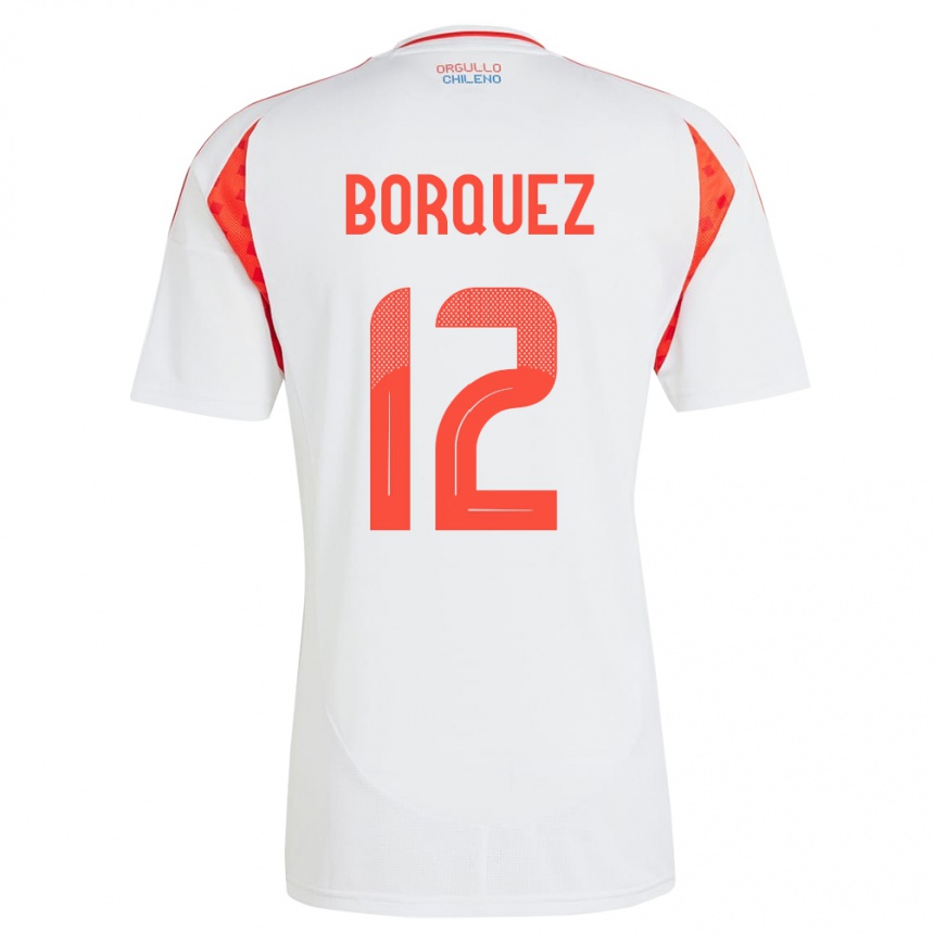 Kids Football Chile Gabriela Bórquez #12 White Away Jersey 24-26 T-Shirt